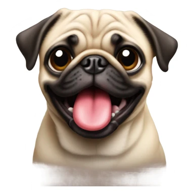 Pug with tongue out  sticker
