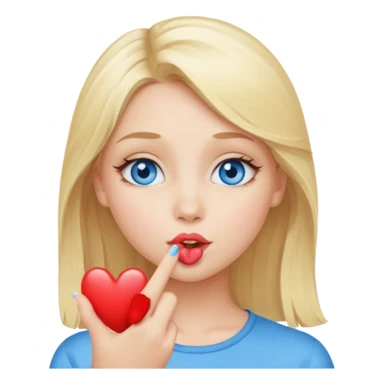 blonde girl blue eyes blowing a kiss sticker