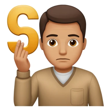 man frowning holding up numbers 6 in left hand and 7 in right hand sticker