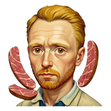 van gogh painting a spam meat art  sticker