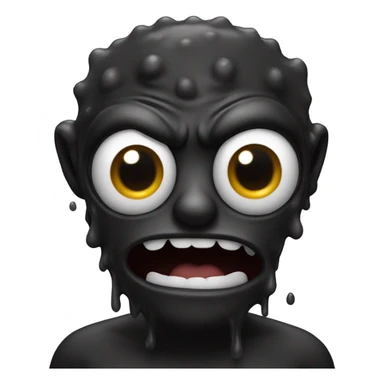 Man turning into black goo monster with one eye and no mouth sticker