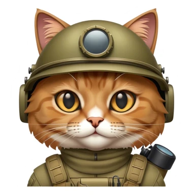 A cat soldier with modern equipment  sticker