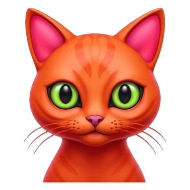 neon red alien cat sticker