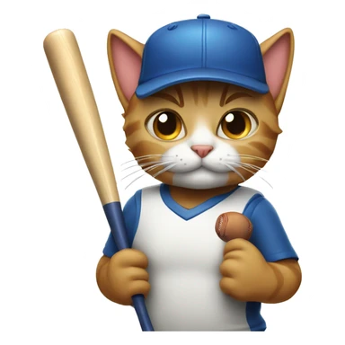 Cat with a baseball bat sticker