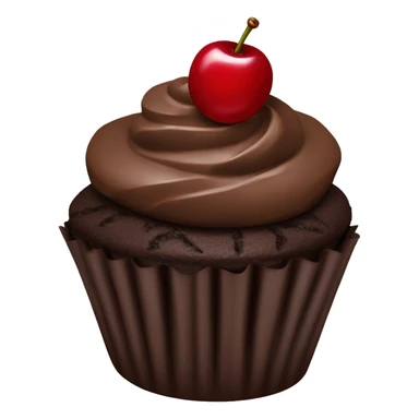 Chocolate cupcake with cherry  sticker