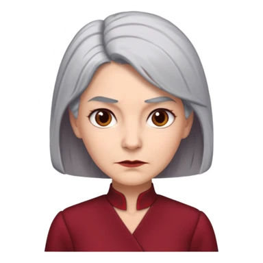 i need an image of a older woman named bonny who is a bind fund manager. where dark red professional dress with grey hair sticker