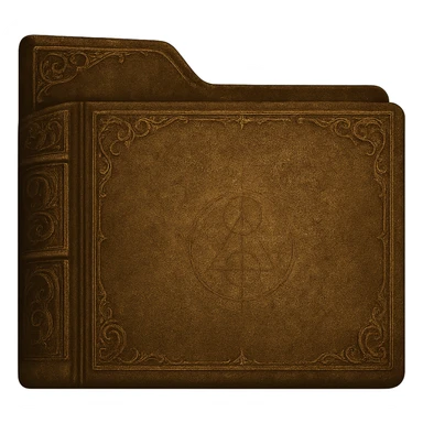 Create the back/bottom layer of an ornate folder, matching the exact look and style of the provided ornate folder image. This layer should be behind the contents, similar to the bottom layer in the example. Maintain a transparent background. sticker