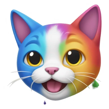 rainbow cat throwing up sticker