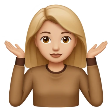 create an emoji, in color brown long sleeves, for women, no human sticker