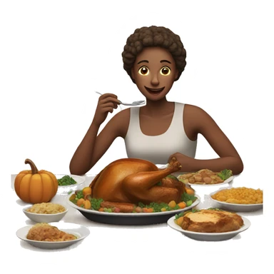 Eating thanksgiving dinner  sticker