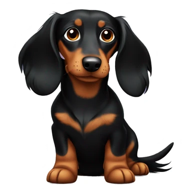 Long haired black and tan dachshund sticker