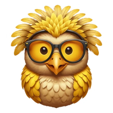 cool happy bird with sunglassess  sticker