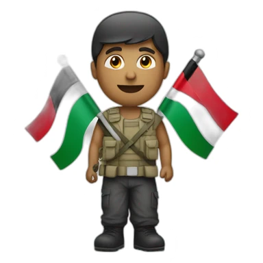 Man with Palestinian flag sticker