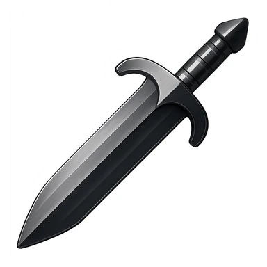 Make this steel greatsword 10% darker, keep it crisp, shiny, and slightly fancier than iron, realistic metallic steel, emoji style, transparent background. sticker