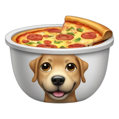 dog bowl with pizza inside sticker