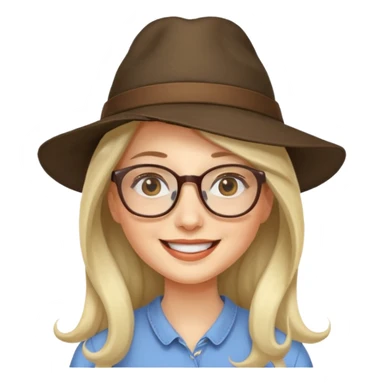 hatted womanwith glasses and long hair sticker