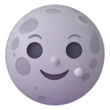 A smooth gray Mercury emoji, moon-like, with white impact marks and lighter plain patches sticker