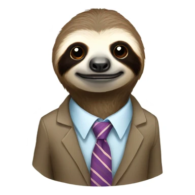 sloth wearing a tie  sticker