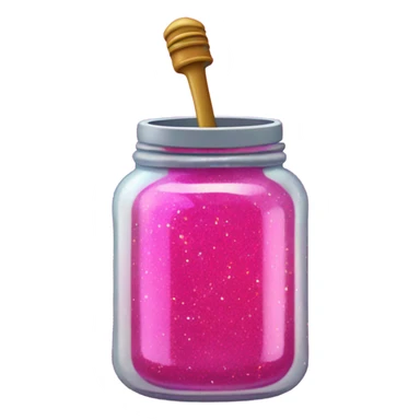  wand dipped in jar of hot pink of honey with glitter  sticker