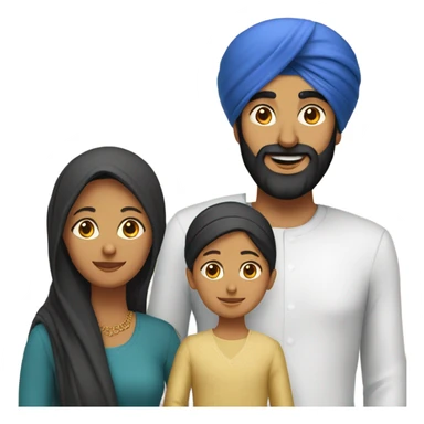 Sikh son, Sikh Mother, daughter, father sticker