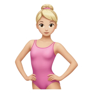 Blonde Women with Bun, Ballet Dancer – sleek blonde bun, pink leotard, graceful posture. sticker