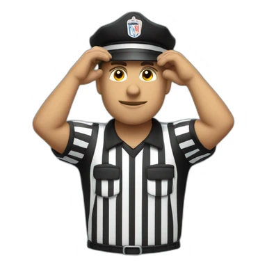 football referee two arms over head sticker