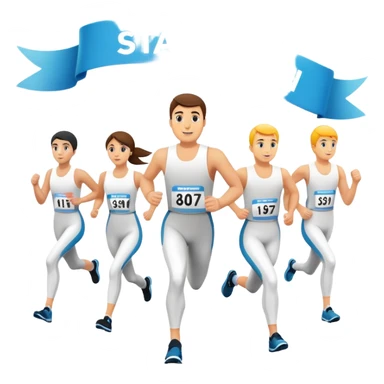 start line at race with banner saying start no people sticker