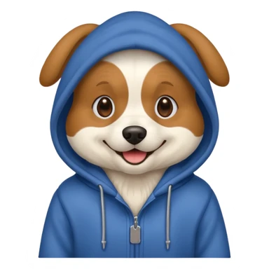 Dog wearing a hoodie ￼ sticker