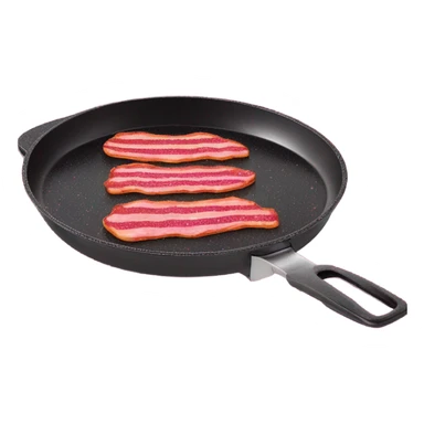 Hot pink bacon cooking on a hot pink griddle with glitter  sticker