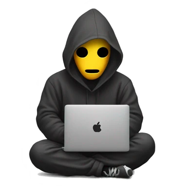 Faceless Instagram reato with hoodie no face, sitting on laptop sticker