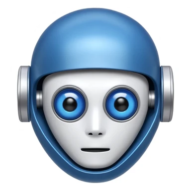 tête de robot cosmonaute bleu et blanc avec des yeux plié sticker