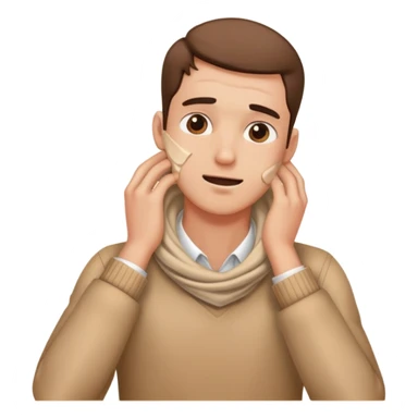 A guy with his hands around his neck crashing out sticker