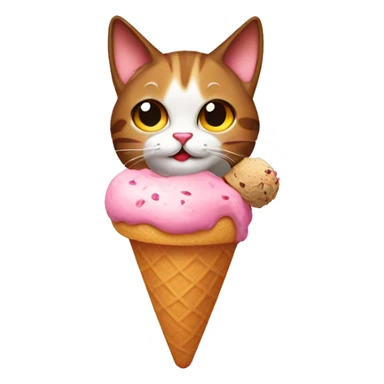 coquette cat with an ice cream sticker