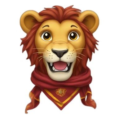 Roaring Gryffindor lion scarf hogwarts sticker