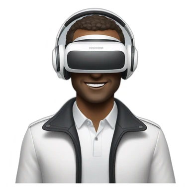 Macron with oculus quest white headset sticker