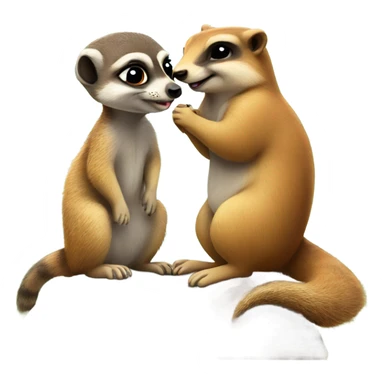 Meerkat and squirrel in love sticker