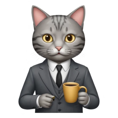 cat corleone mafia coffe sticker