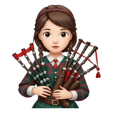 scotch girl playing bagpipe sticker