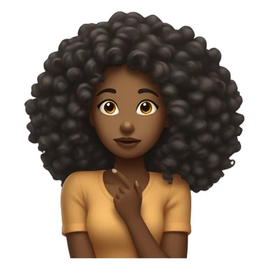 Black girl with curly hair blowing a kiss  sticker