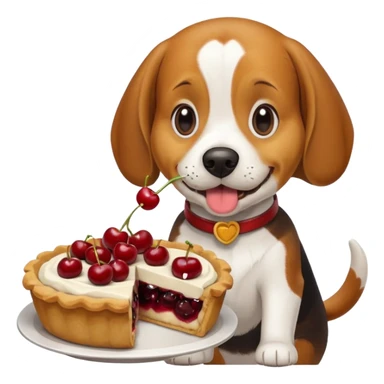 beagle eating a pie sticker