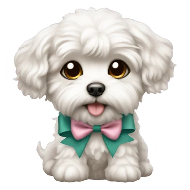 schichon puppy with bow sticker