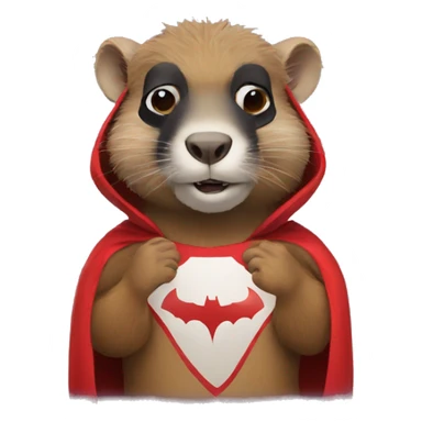 marmot as superhero in mask sticker