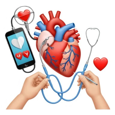 hands making a loveheart with background of stethescope, heel lancet, baby blood tubes, monitoring cables, baby bottle, cute scrapbooking paper,  sticker