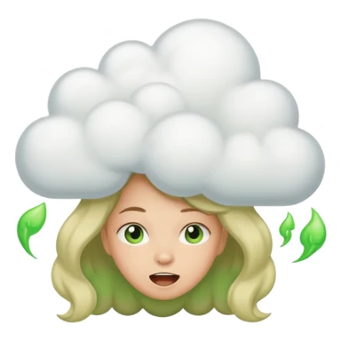 Girl farting green fart clouds sticker