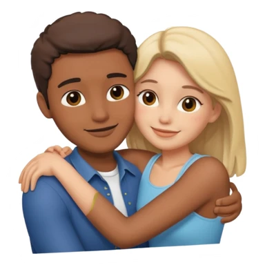 Couple hugs polaroid sticker