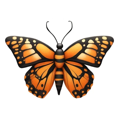 tiger mimic queen butterfly sticker