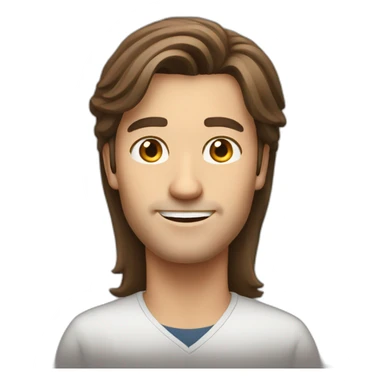 long-length brown hair marketing expert young man sticker