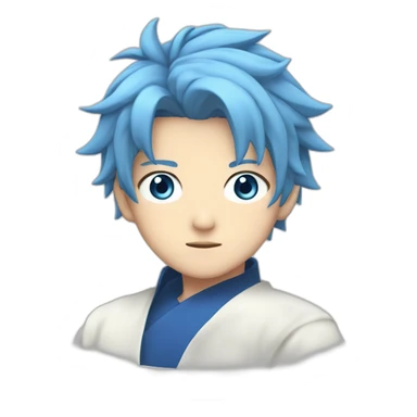 Satoru Gojo with blue eyes and blue hairs sticker