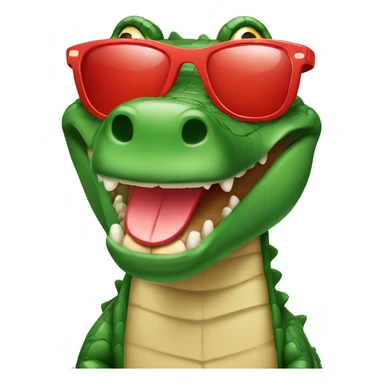  Crocodile with red sunglasses  sticker