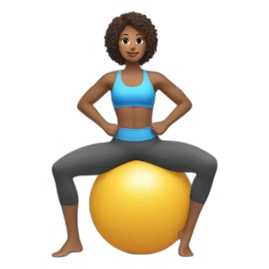 Chica con fitt ball pilates sticker
